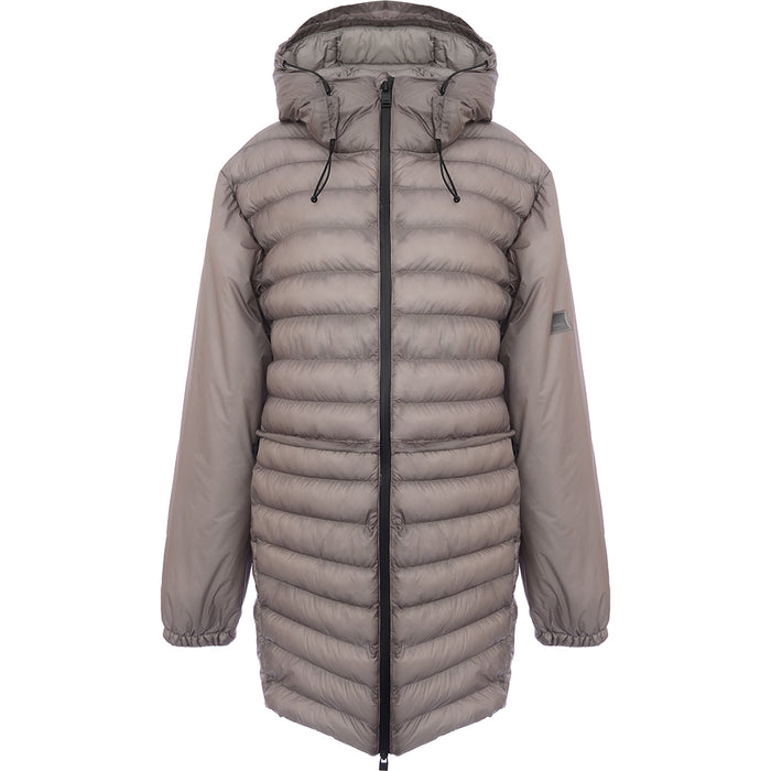 Womens Grey Kauncas Padded Long Rain Jacket