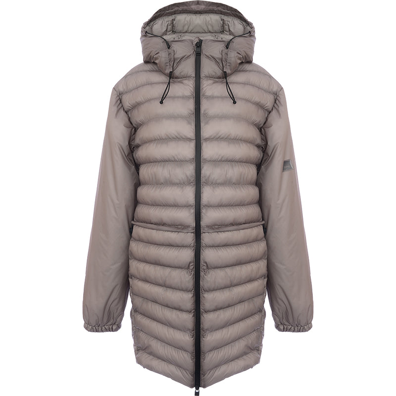 Womens Grey Kauncas Padded Long Rain Jacket