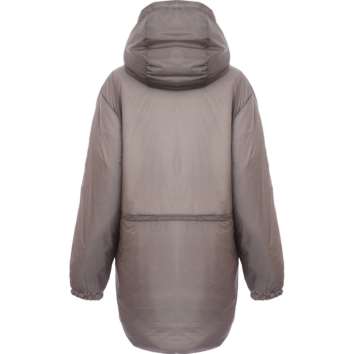 Womens Grey Kauncas Padded Long Rain Jacket