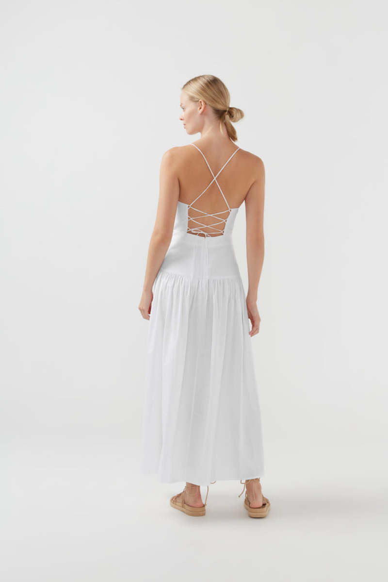 Womens Bird & Knoll Long Sun Dresses In  White