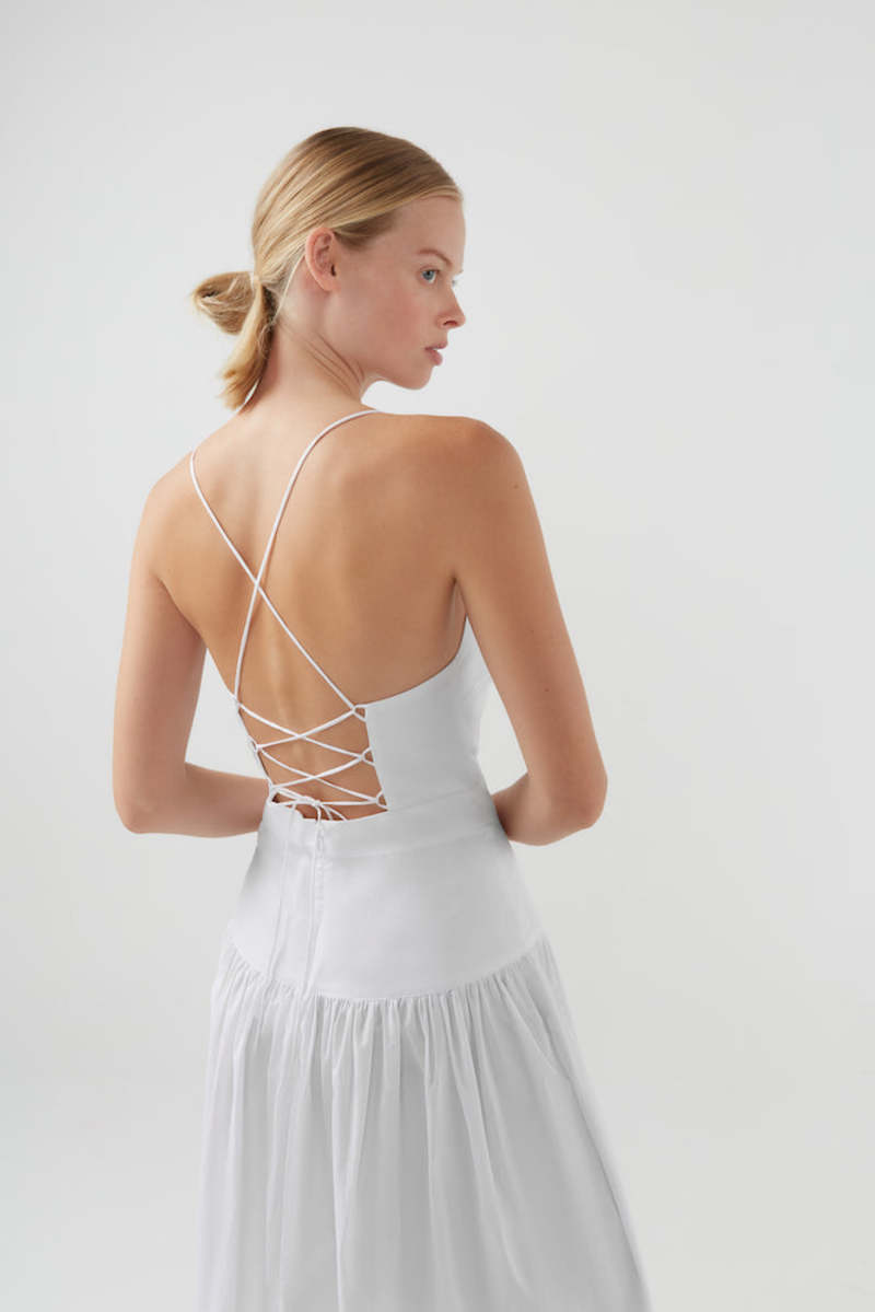 Womens Bird & Knoll Long Sun Dresses In  White