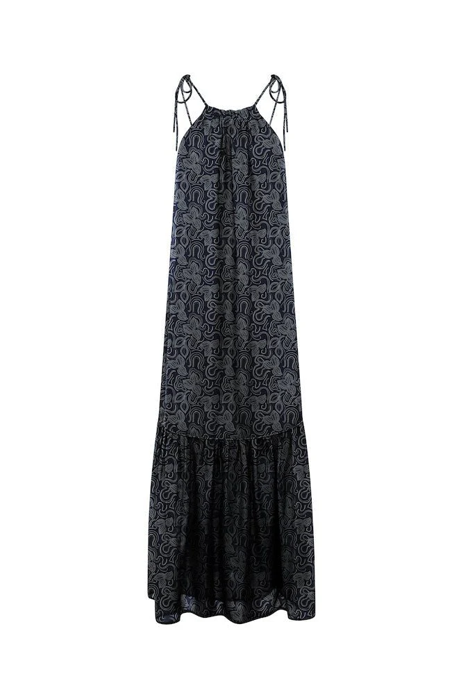 Womens Bird & Knoll Long Sun Dresses In  Navy