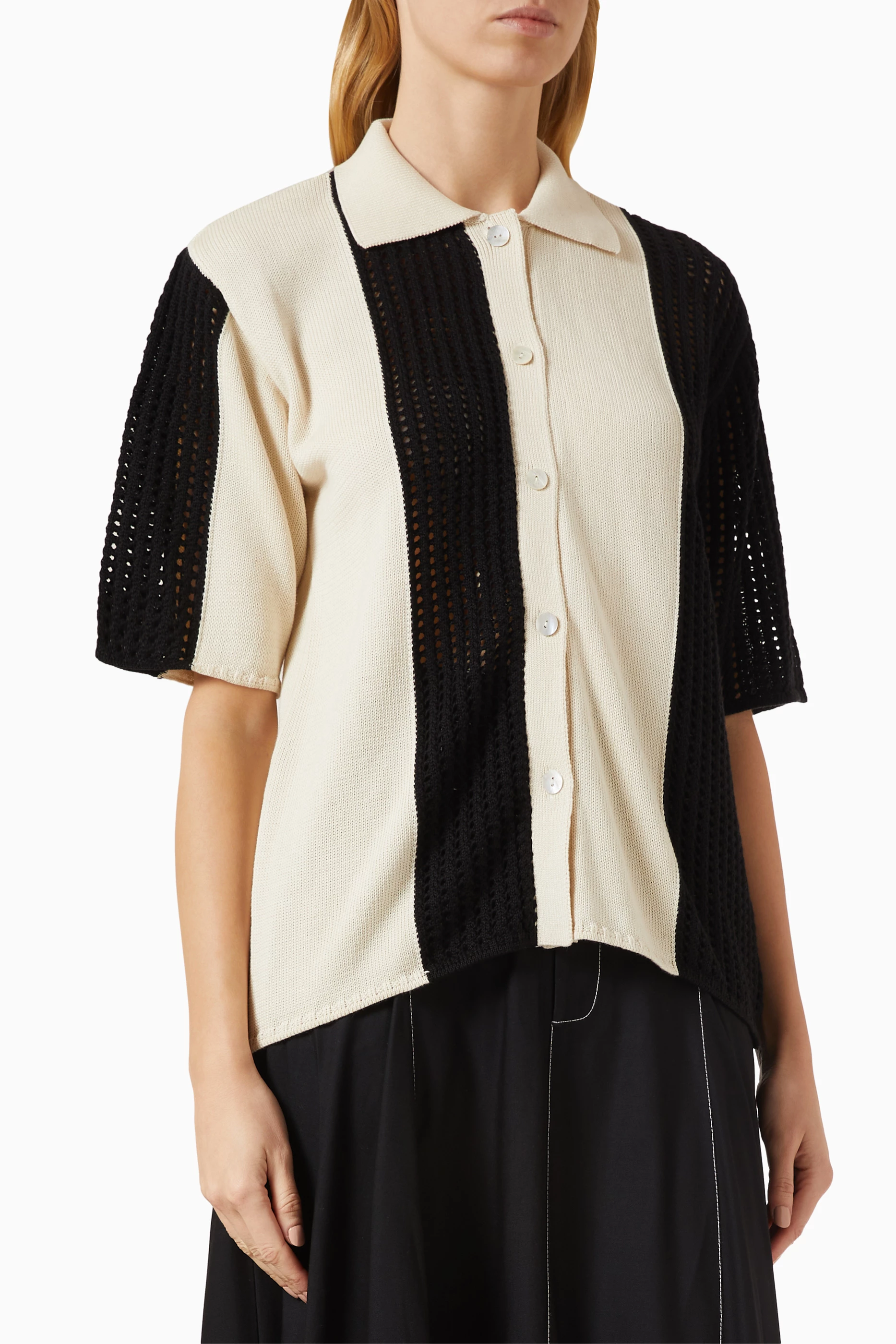 Womens Lovebirds Casual Shirts In Black/White