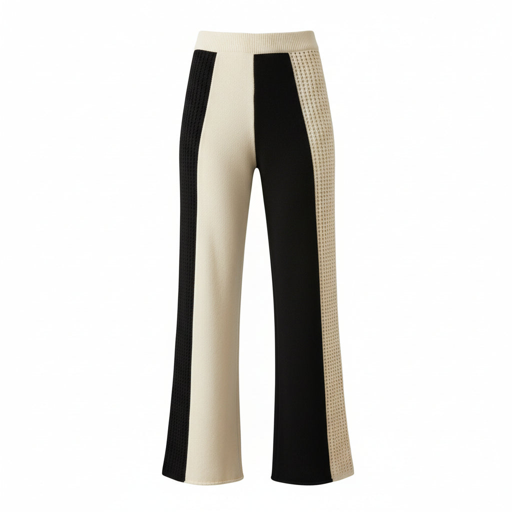 Womens Lovebirds Knitted Trousers In Black White