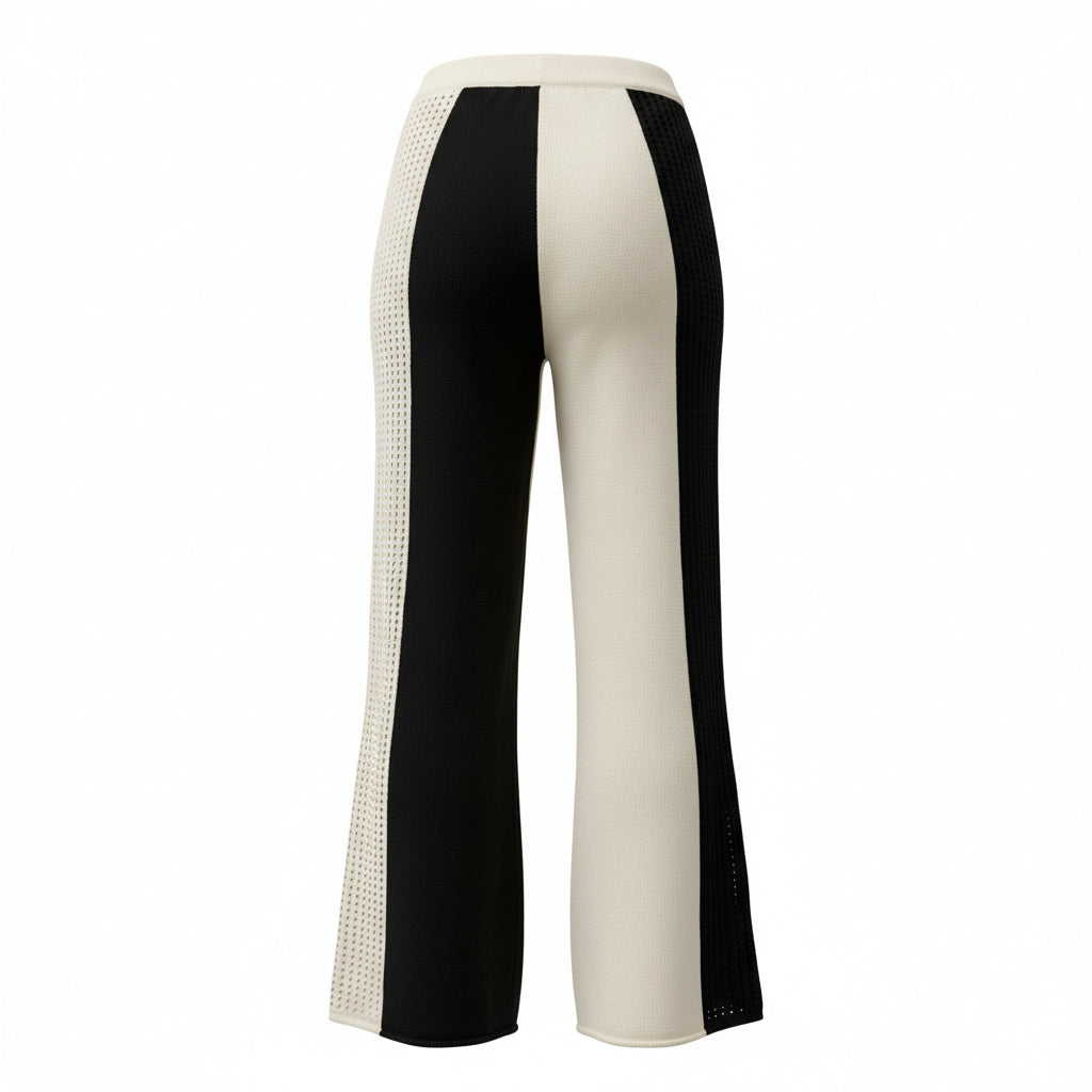 Womens Lovebirds Knitted Trousers In Black White