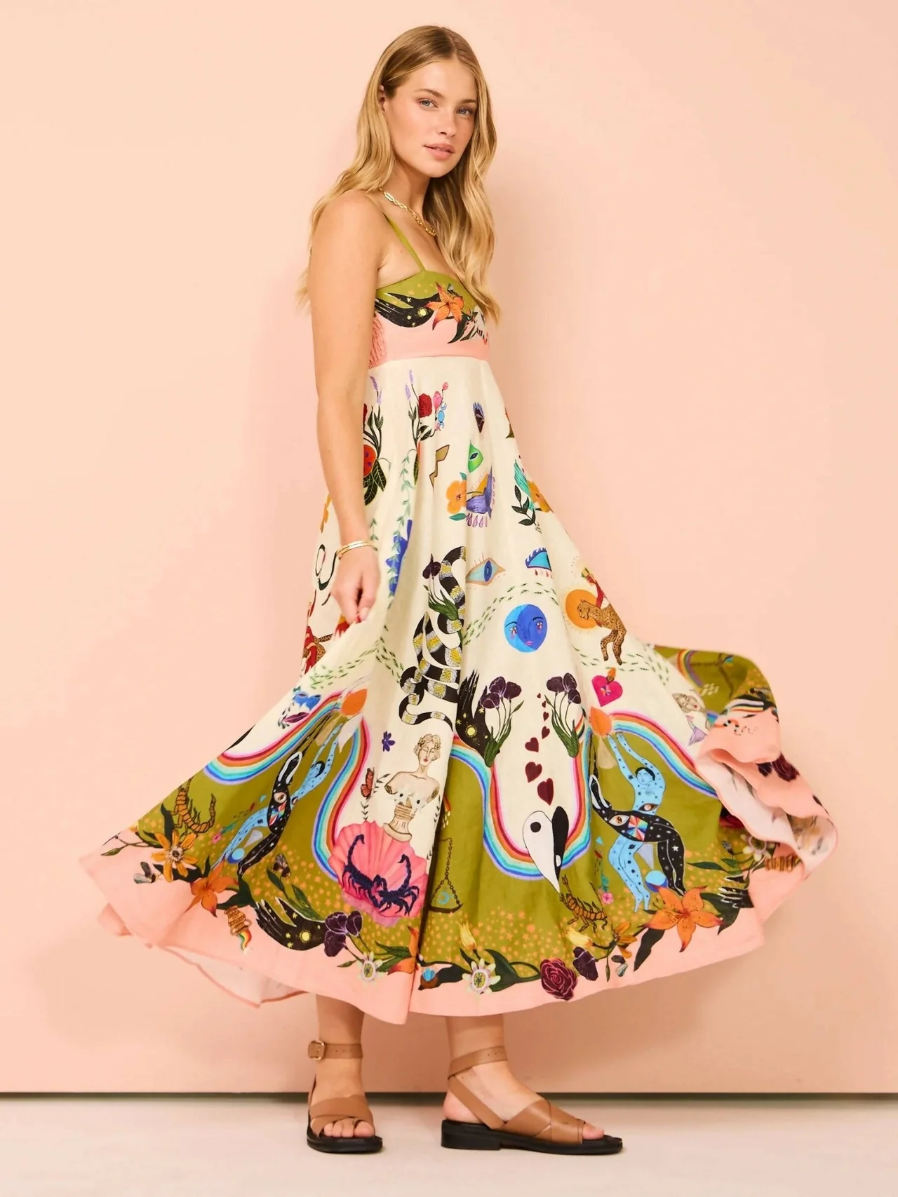 Womens Alemais Midi Sun Dress In Multi