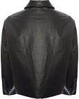 Kassl Editions Womens Oil Slick Crop Bomber Jacket in Black