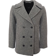 Kassl Editions Womens Brushed Wool Double Breast Pea Coat in Grey