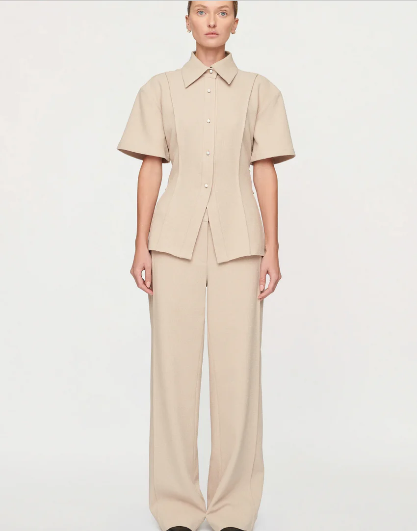 Womens Clea Tailored Trousers In Beige