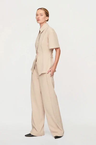 Womens Clea Tailored Trousers In Beige
