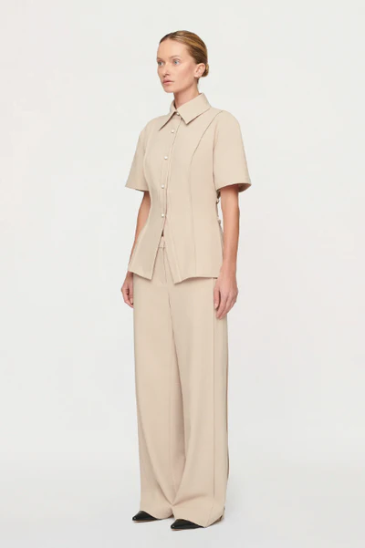 Womens Clea Tailored Trousers In Beige