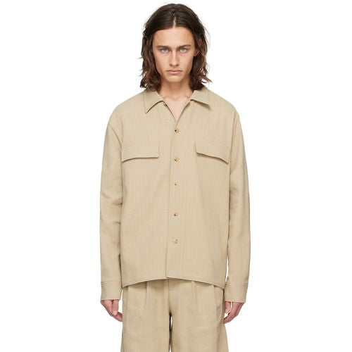 Mens Le17Septembre Homme Long Sleeve Casual In Beige