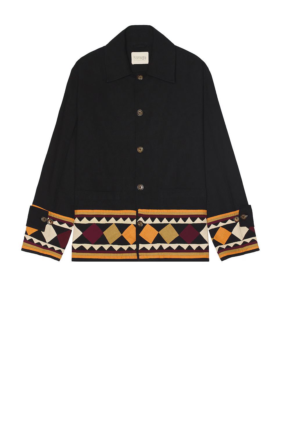 Mens Harago Overshirts In Black Multi