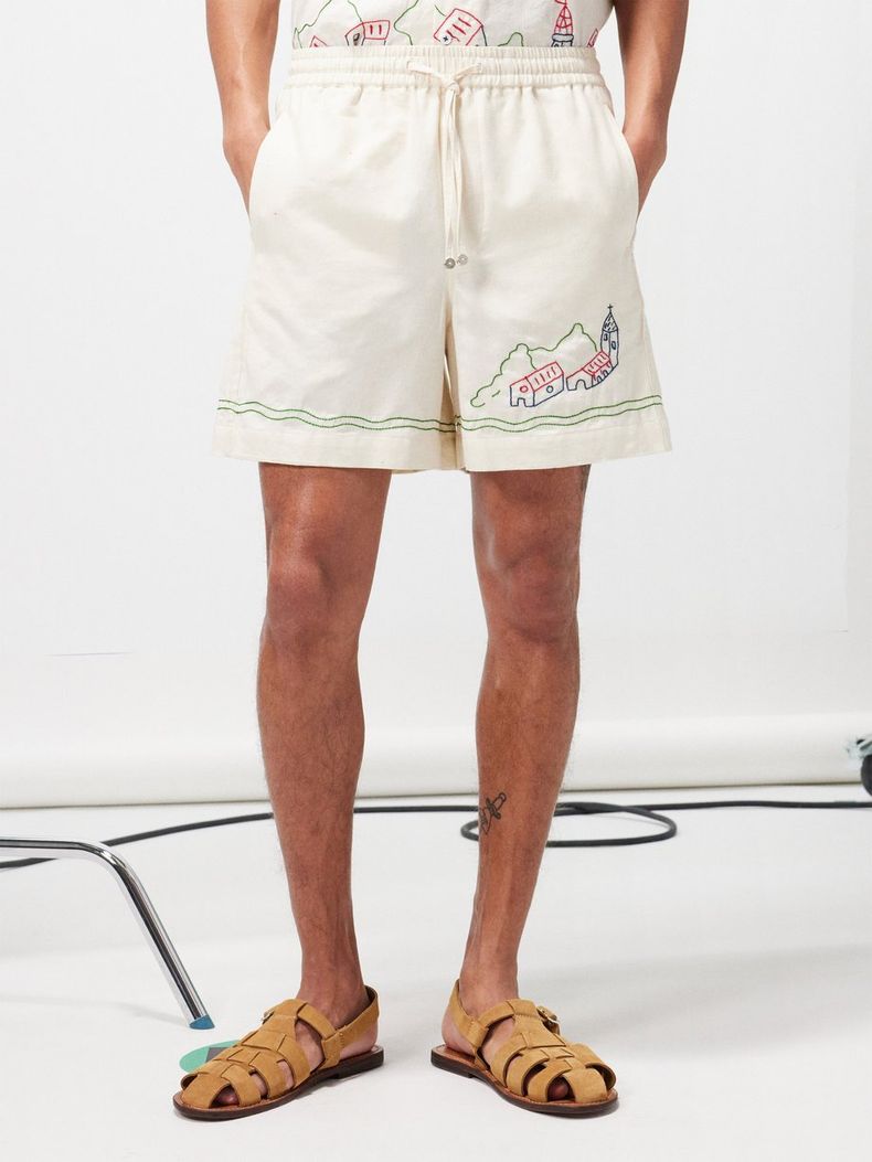Mens Harago Casual Shorts In White