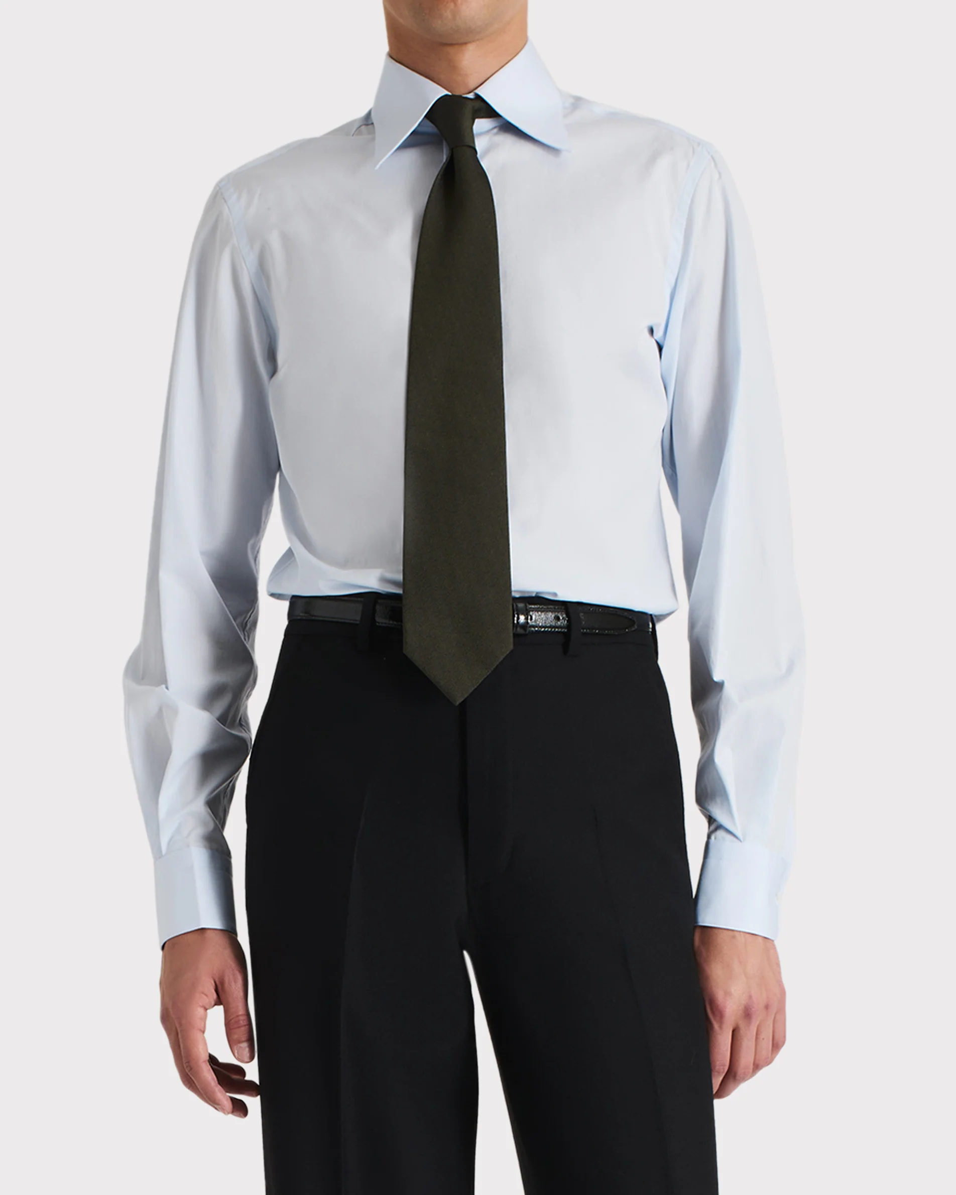Mens Husbands Long Sleeve Casual In Light Blue