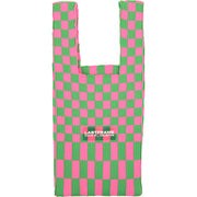 Lastframe Womens Ichimatsu Small Market Pink/Green Checker Tote in Pink Green