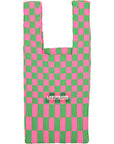 Lastframe Womens Ichimatsu Small Market Pink/Green Checker Tote in Pink Green