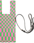 Lastframe Womens Ichimatsu Small Market Pink/Green Checker Tote in Pink Green