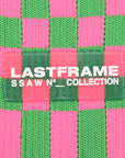 Lastframe Womens Ichimatsu Small Market Pink/Green Checker Tote in Pink Green