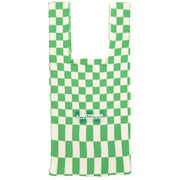 Lastframe Womens Ichimatsu Small Market Green/White Checker Tote in Green White