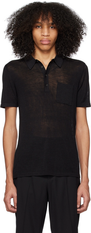 Mens Nili Lotan Long Sleeve Polos In Black