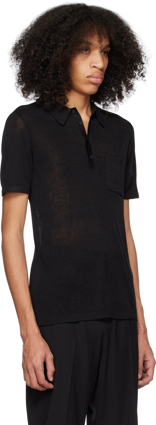 Mens Nili Lotan Long Sleeve Polos In Black