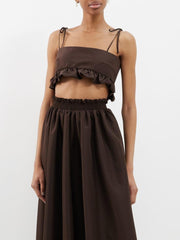 Womens Kika Vargas Crop Tops In Dark Brown