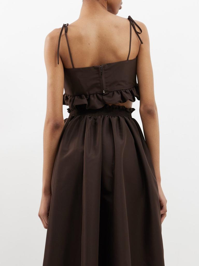 Womens Kika Vargas Crop Tops In Dark Brown