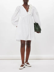 Womens Kika Vargas Short Day Dresses In White