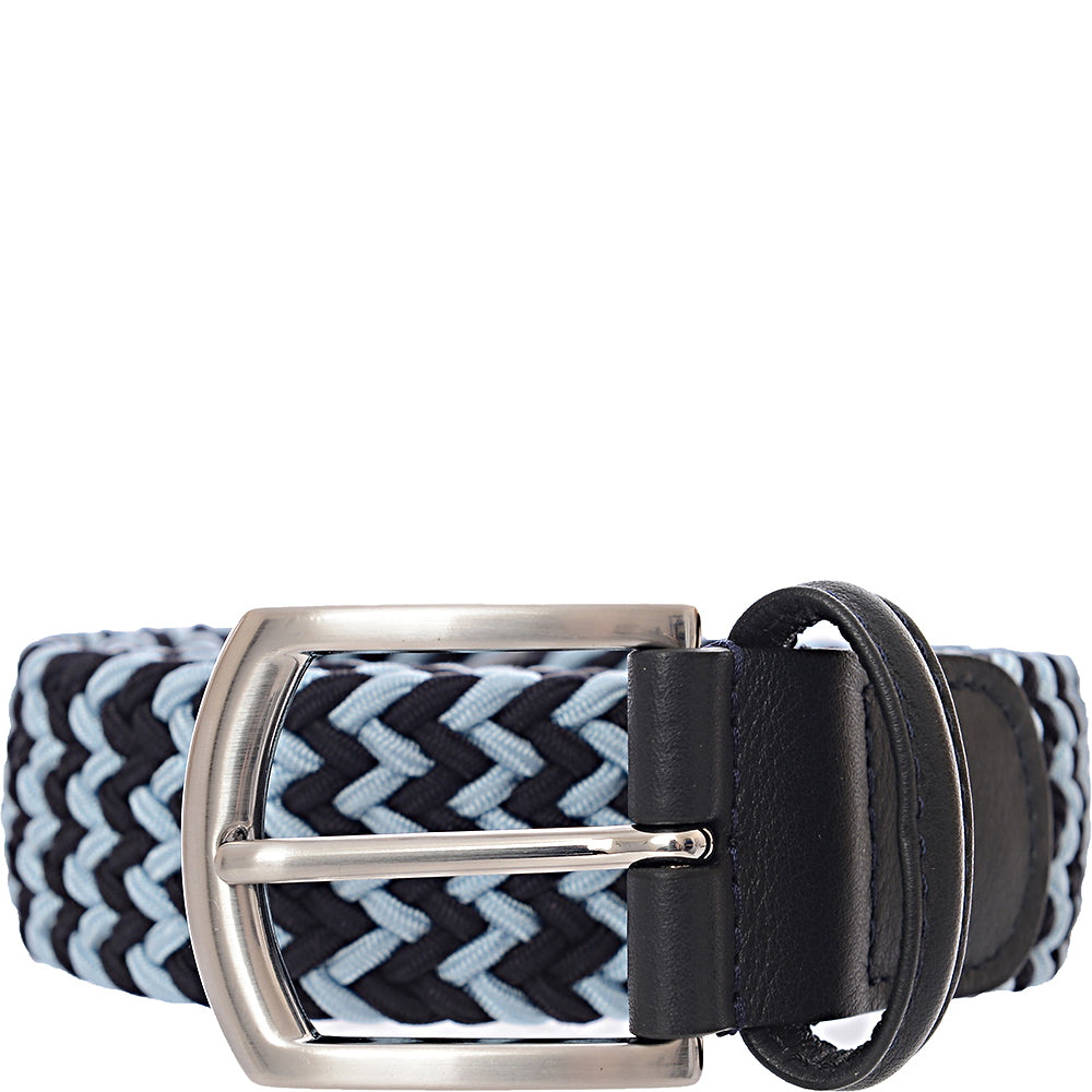 Andersons Mens Multi Colour Elastic Woven Belt in Blue