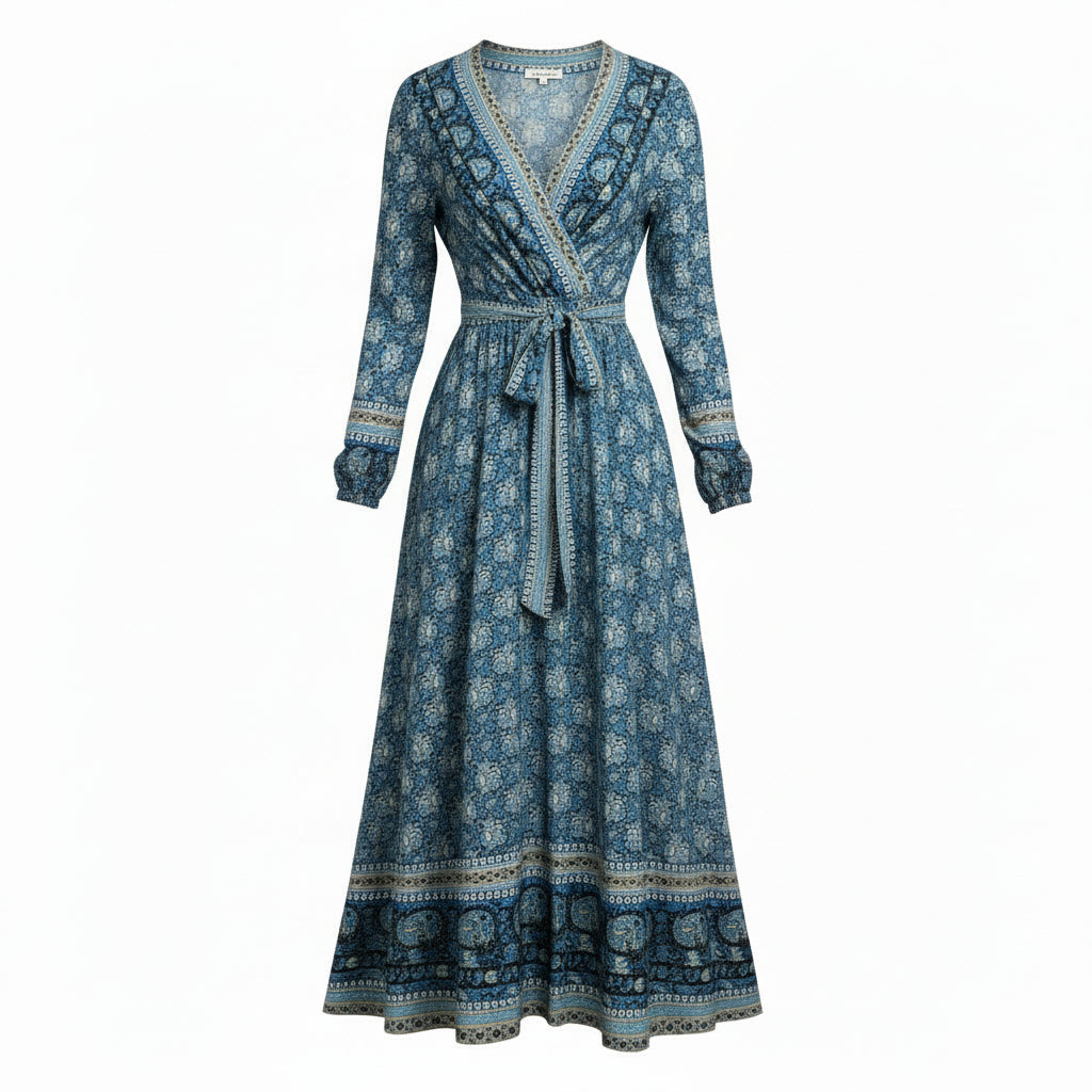 Womens DAscoli Midi Sun Dresses In Blue Print