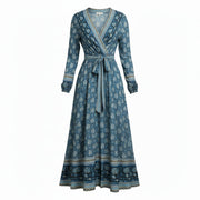 Womens DAscoli Midi Sun Dresses In Blue Print