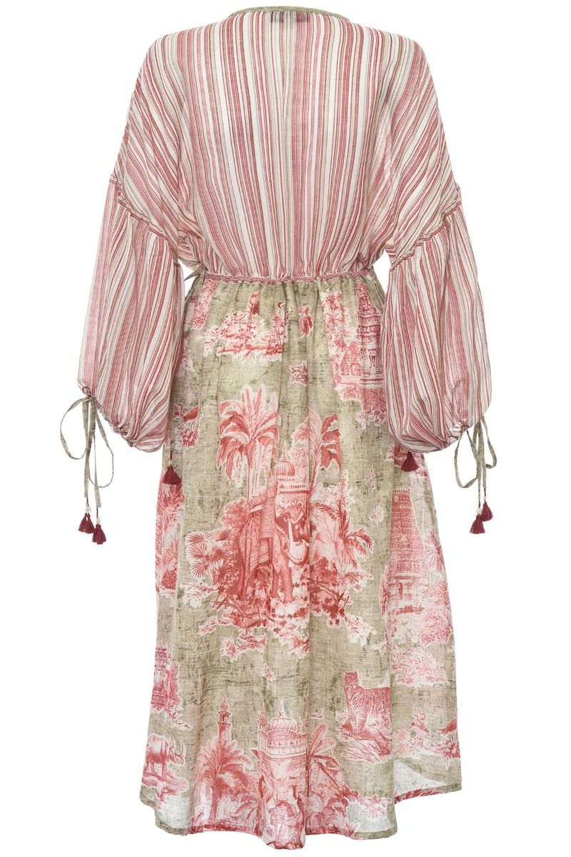 Womens DAscoli Long Kaftan In Pink Multi