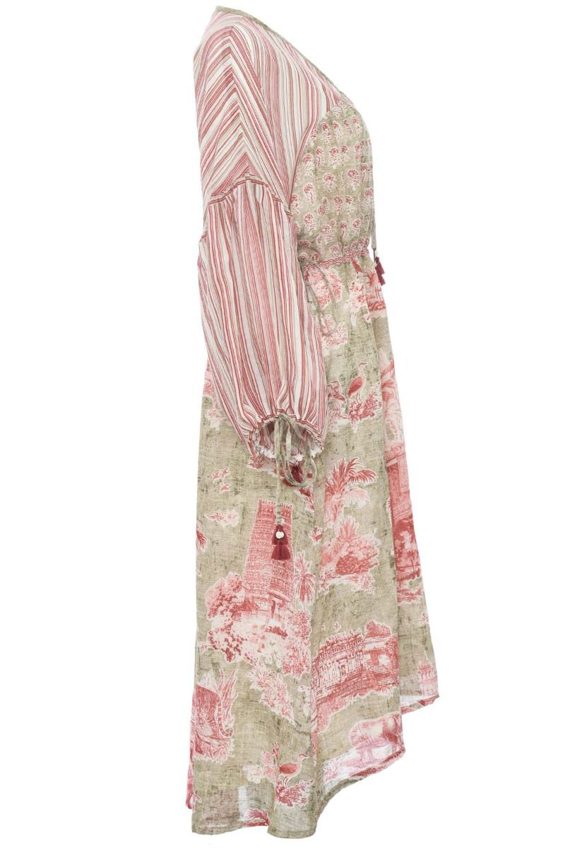 Womens DAscoli Long Kaftan In Pink Multi