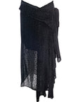 RAEY Womens Devore Velvet Wrap Skirt in Black