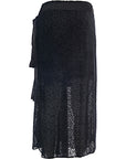 RAEY Womens Devore Velvet Wrap Skirt in Black