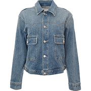 Mother Denim Womens The Rootin Tootin Jacket in Blue