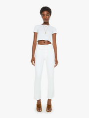 Womens Mother Denim Cropped Jeans In White