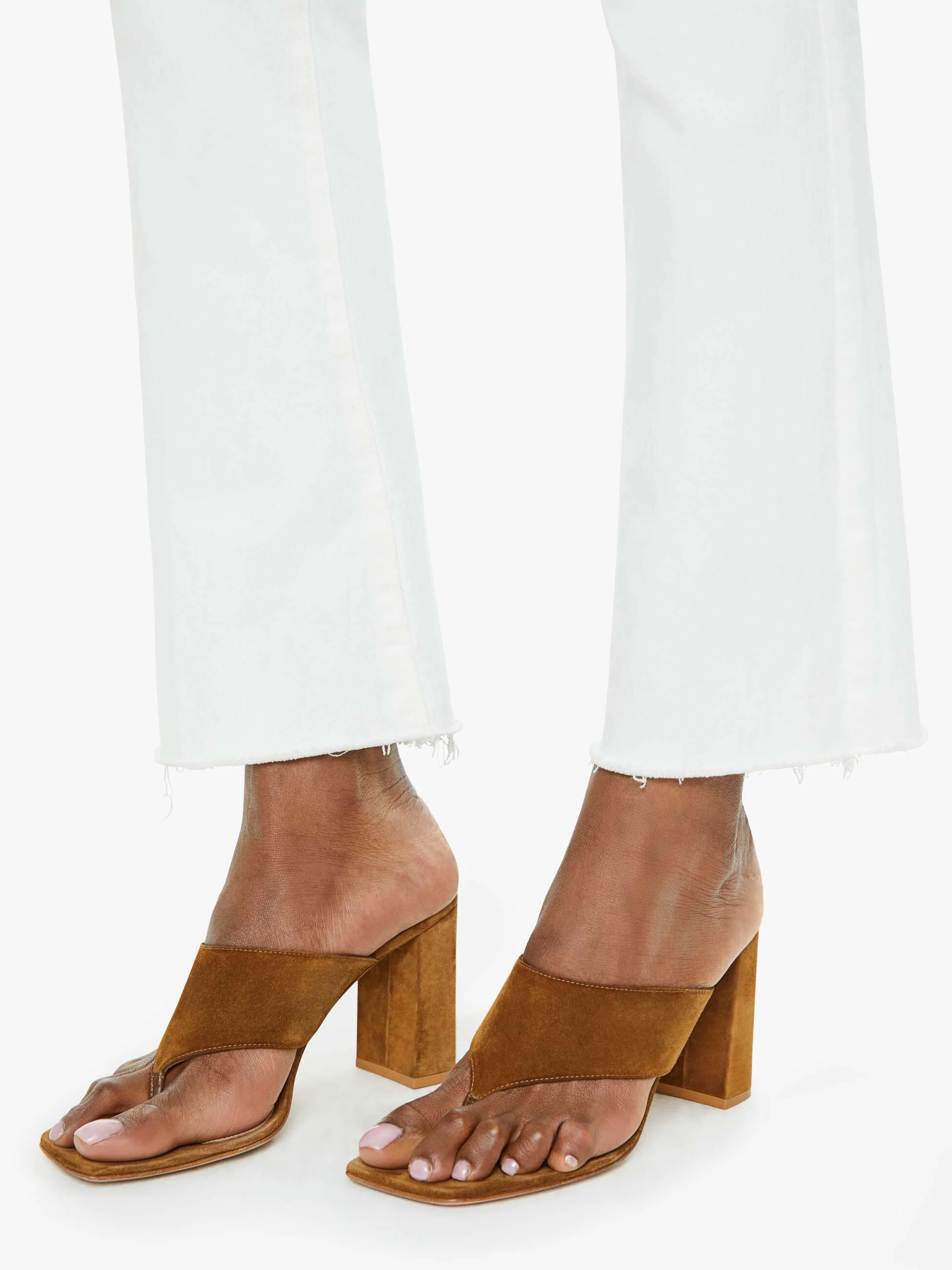 Womens Mother Denim Cropped Jeans In White