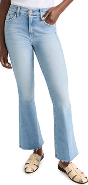 Womens Mother Denim Flared Jeans In Blue
