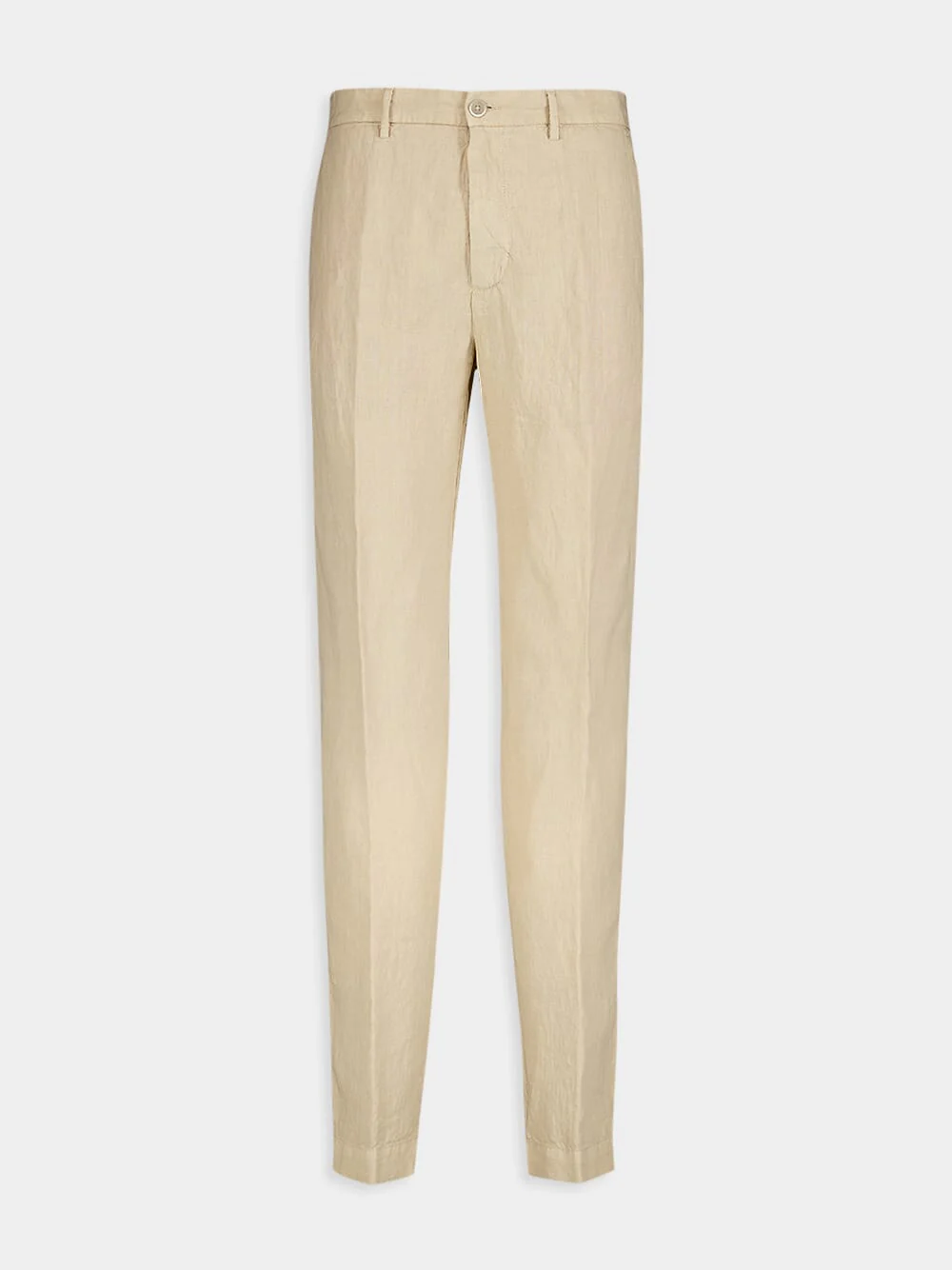 Mens 120 Lino Casual Suit Trousers In Beige
