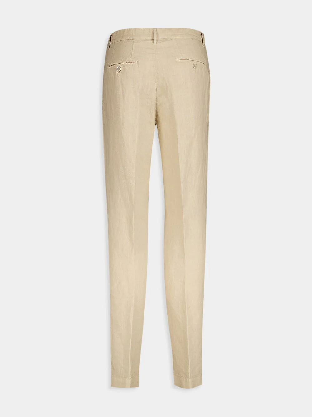 Mens 120 Lino Casual Suit Trousers In Beige