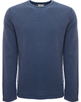 Hartford Mens Light Crew Knitted Sweatshirt Cotton in Blue