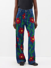 Womens Ashish Flared Jeans In Dark Denim