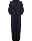 RAEY Womens Recycled Yarn Band Split Side Maxi Dress in Navy