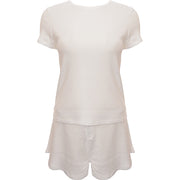 Skin Womens Pamalee Tee Paige Short Pj Set in White