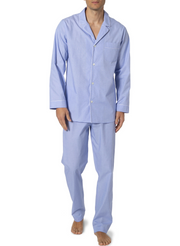 Mens Zimmerli Pyjama Top In Light Blue