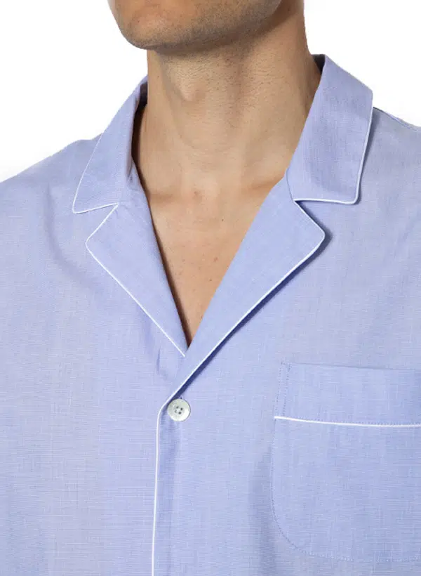 Mens Zimmerli Pyjama Top In Light Blue