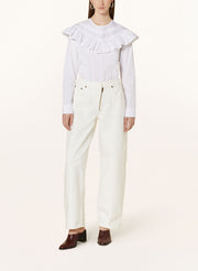 Womens Frame Denim Straight Jeans In Ecru