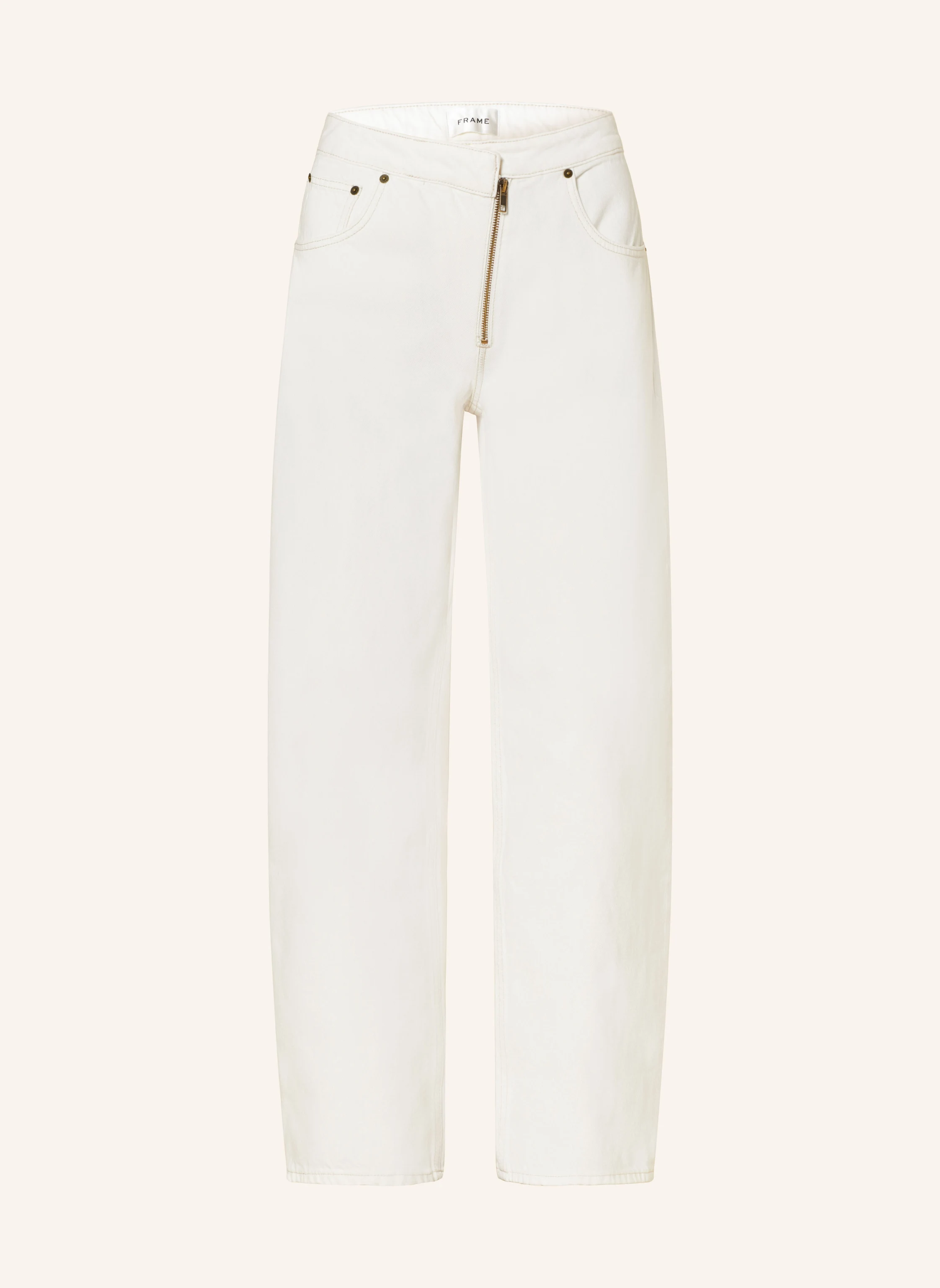 Womens Frame Denim Straight Jeans In Ecru